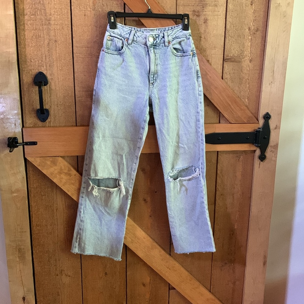GARAGE DENIM straight leg distressed jeans size 00 (23)